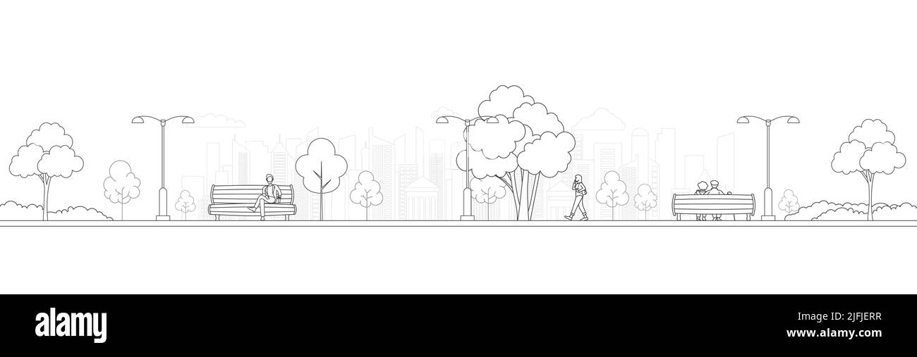 stile di vita persone e turisti in città e edificio Illustrazione Vettoriale