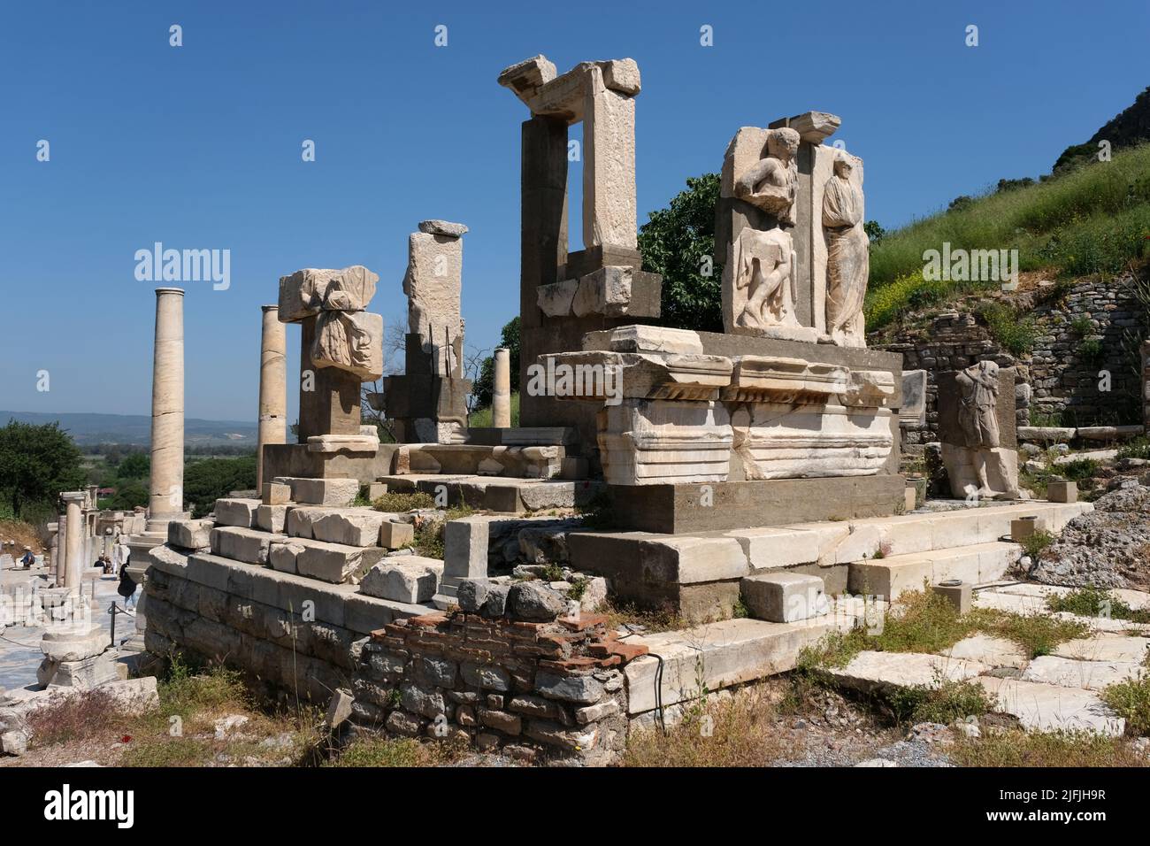 Rovine di una volta grande città di Efeso in Turchia Foto Stock