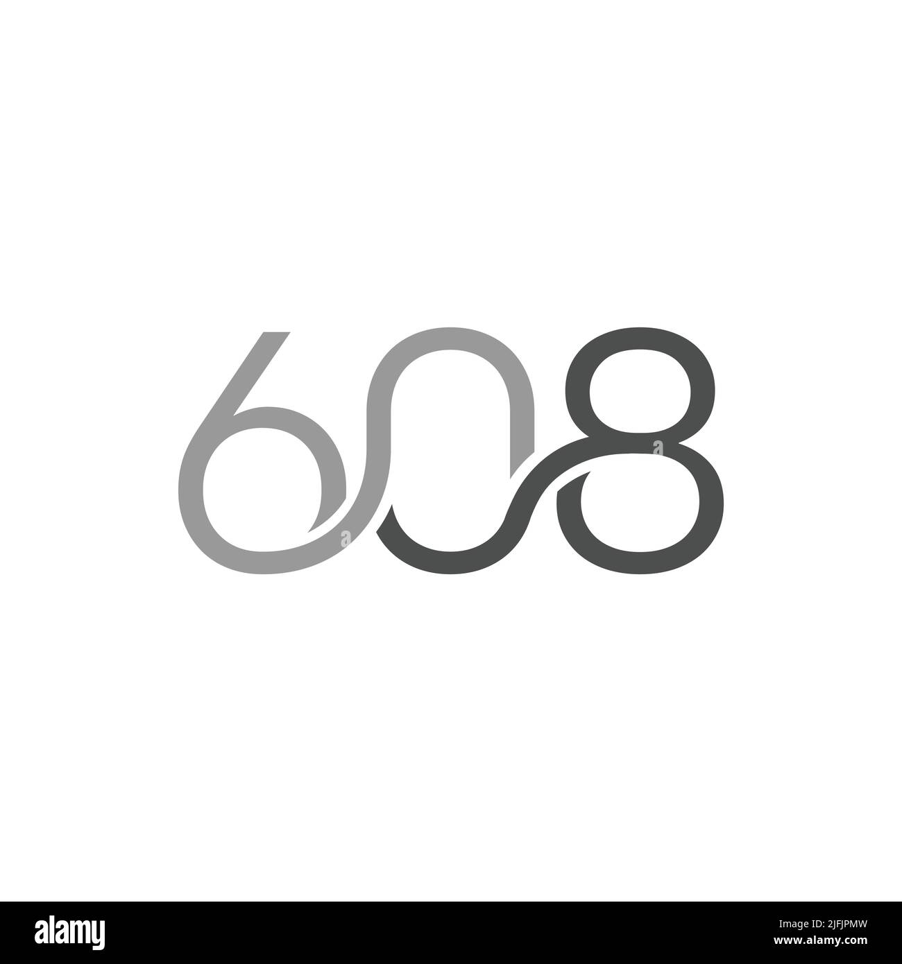 Simbolo icona della lettera di collegamento numero 608. Illustrazione vettoriale EPS.8 EPS.10 Illustrazione Vettoriale