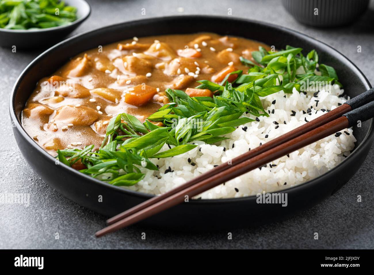 Curry giapponese con riso Foto Stock