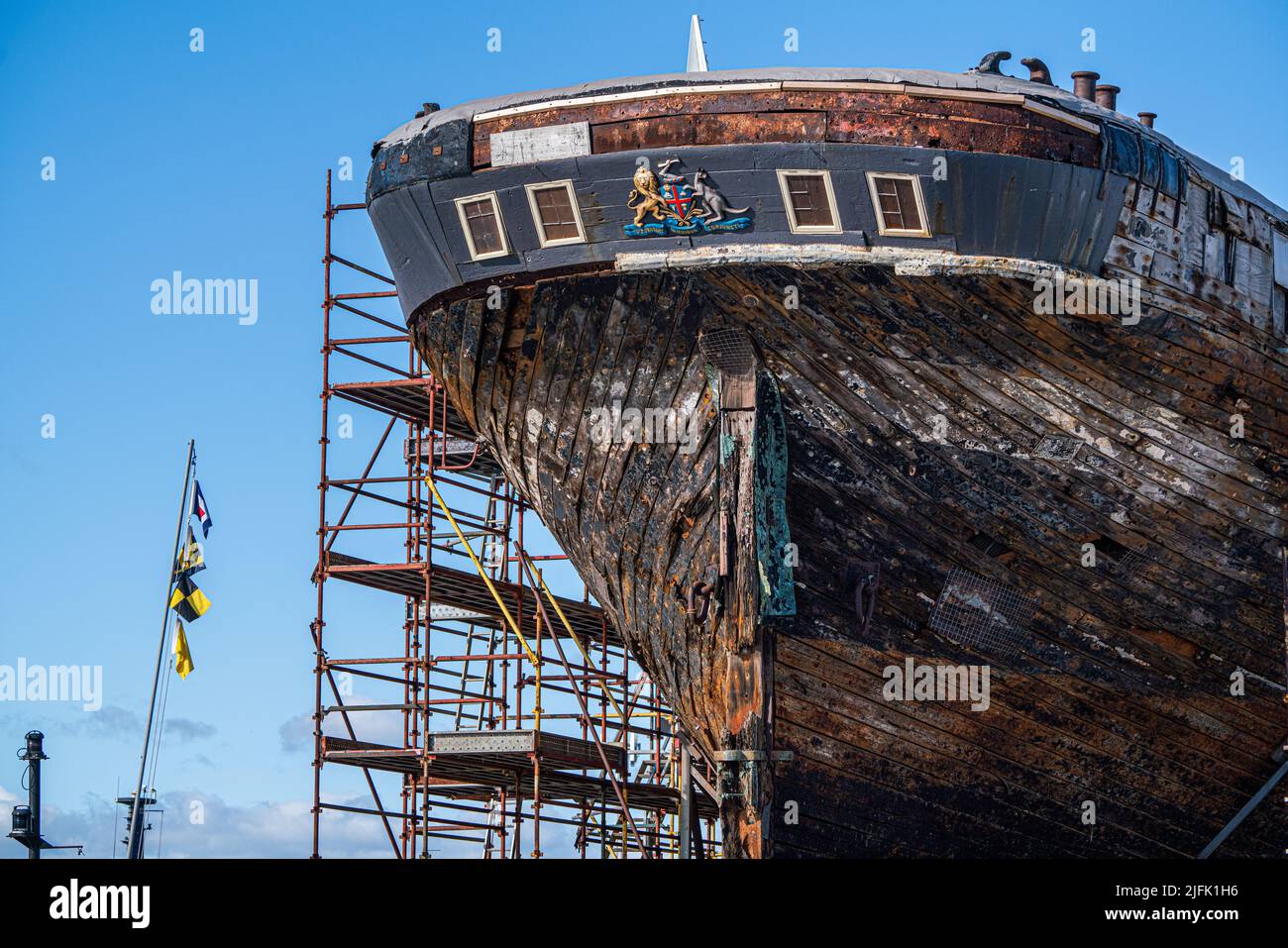 4 luglio 2022: Restauro della nave Clipper City of Adelaide, costruita a Sunderland, Inghilterra, e lanciata il 7 maggio 1864. Adelaide, Australia Foto Stock