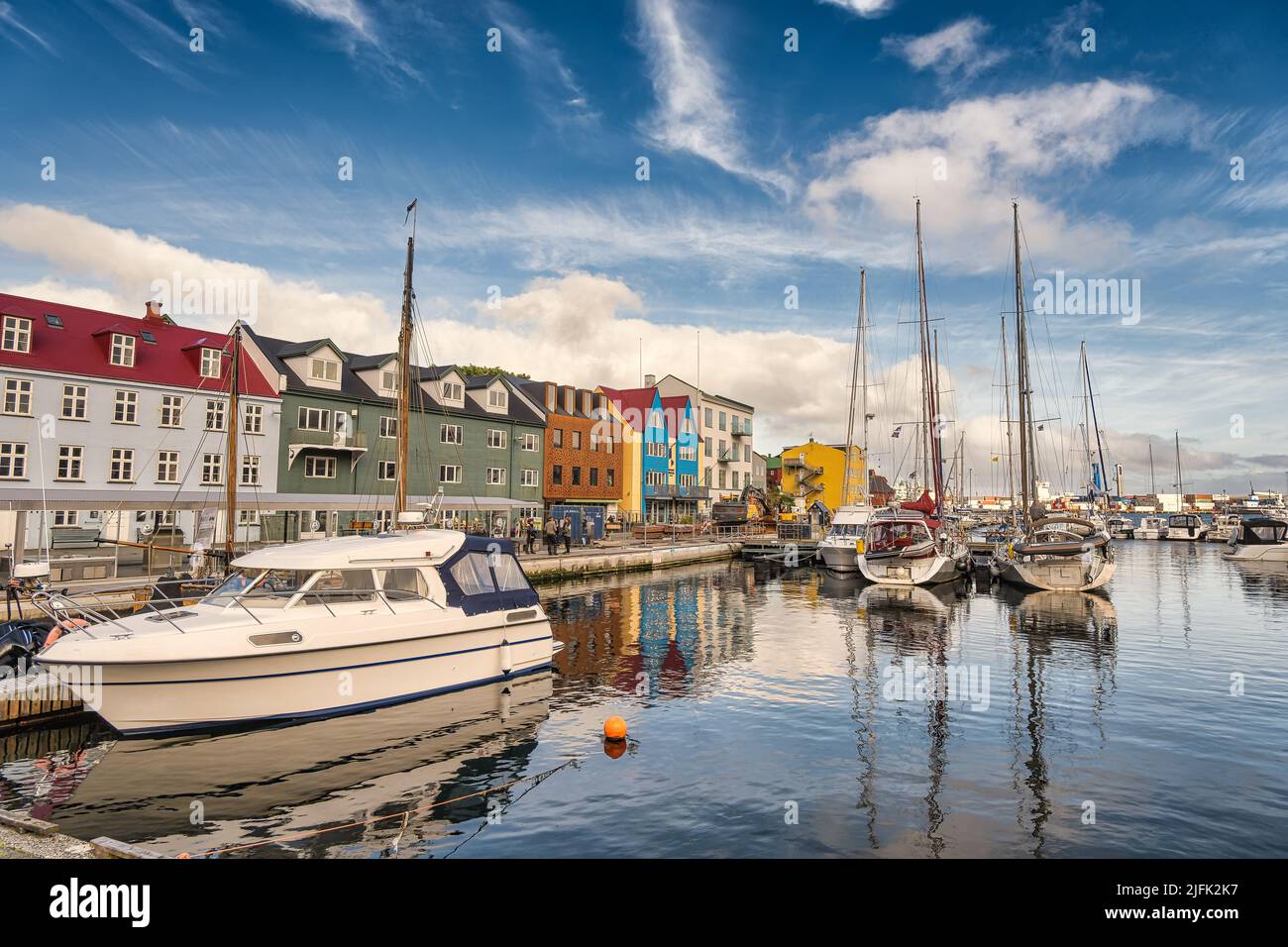 Torshavn vecchio porto sulle Isole Faroe Foto Stock