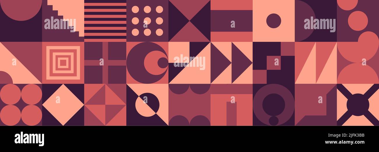 Neo Modernismo disegno modello fatto con vettore astratto forme geometriche e forme. Forma semplice grassetto disegno grafico, utile per web art, invito ca Illustrazione Vettoriale