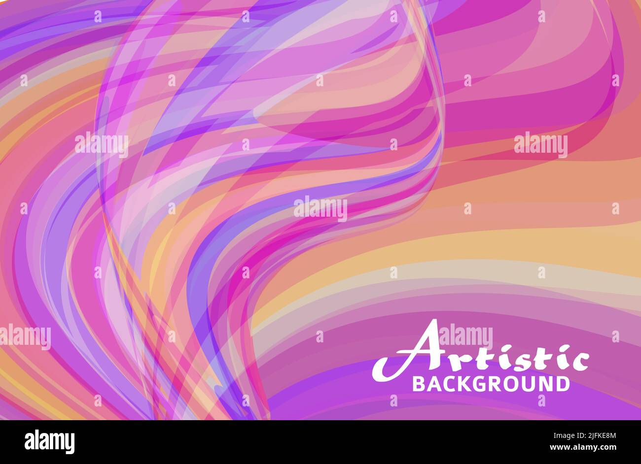Astratto sfondo artistico multicolore con vortice. Grafica vettoriale con strisce ondulate Illustrazione Vettoriale