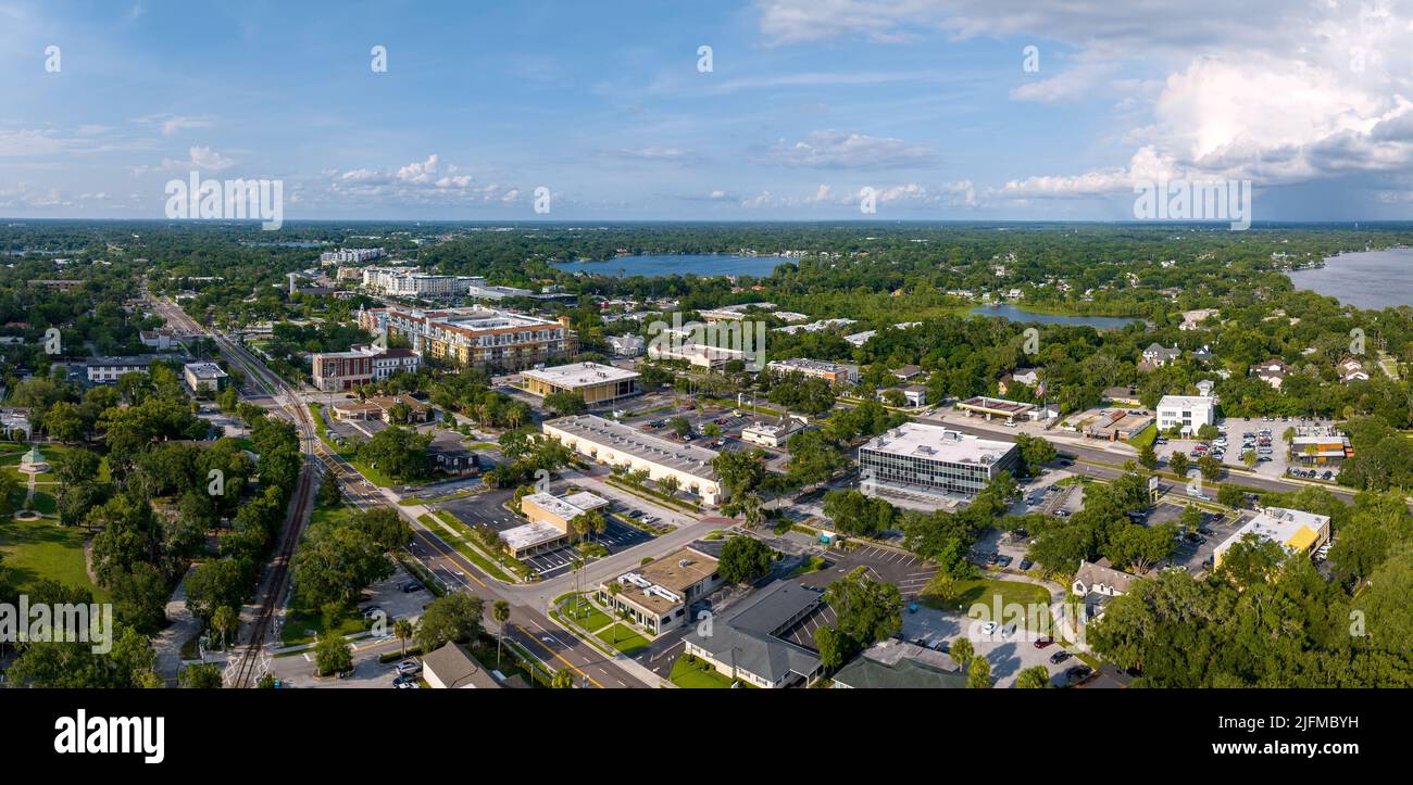 Vista panoramica aerea di Maitland, Florida Foto Stock