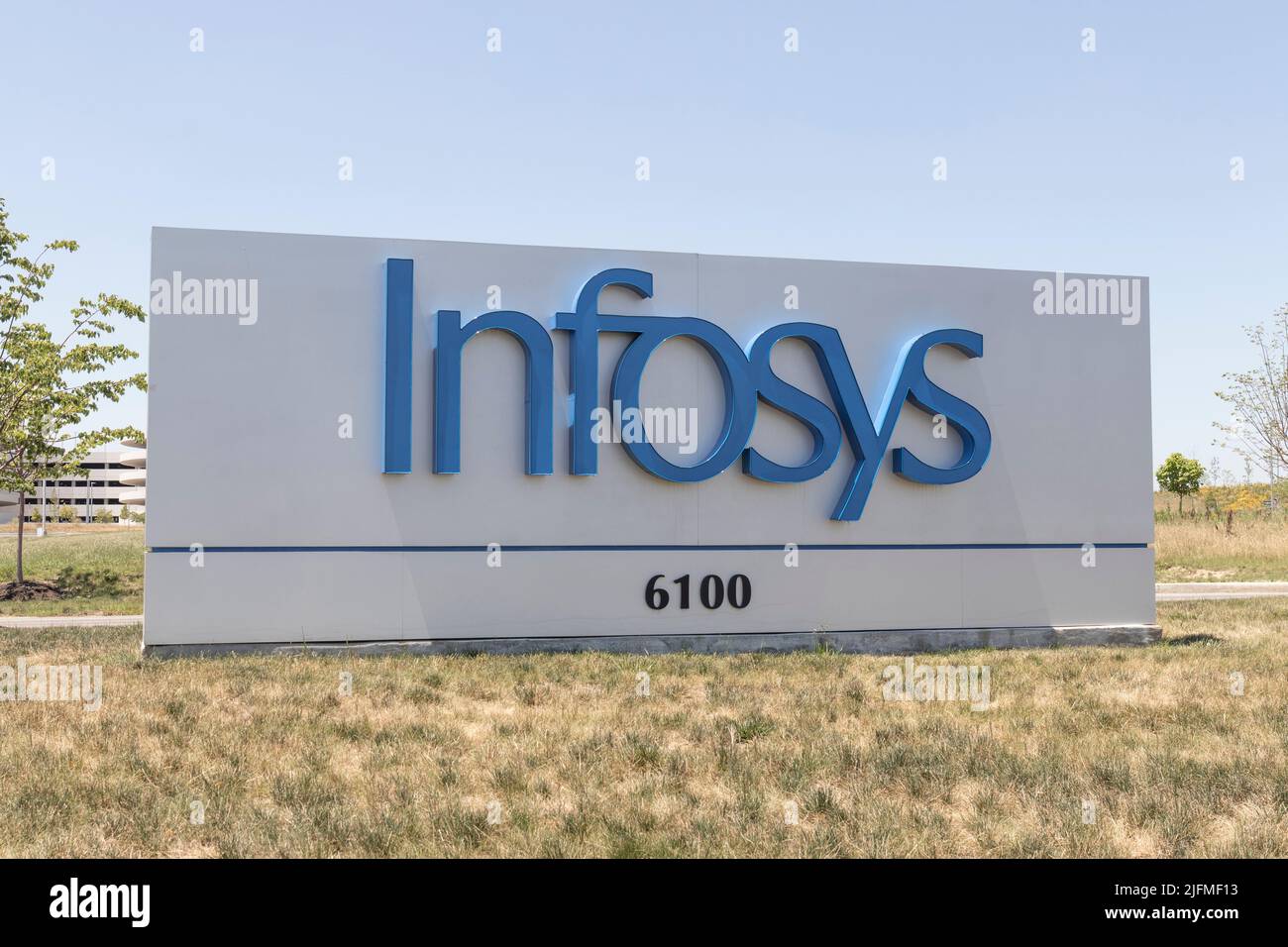 Indianapolis - circa Luglio 2022: Centro di Educazione degli Stati Uniti di Infosys. Infosys ha sede in India ed è un'azienda mondiale DI IT, intelligenza artificiale e servizi digitali. Foto Stock