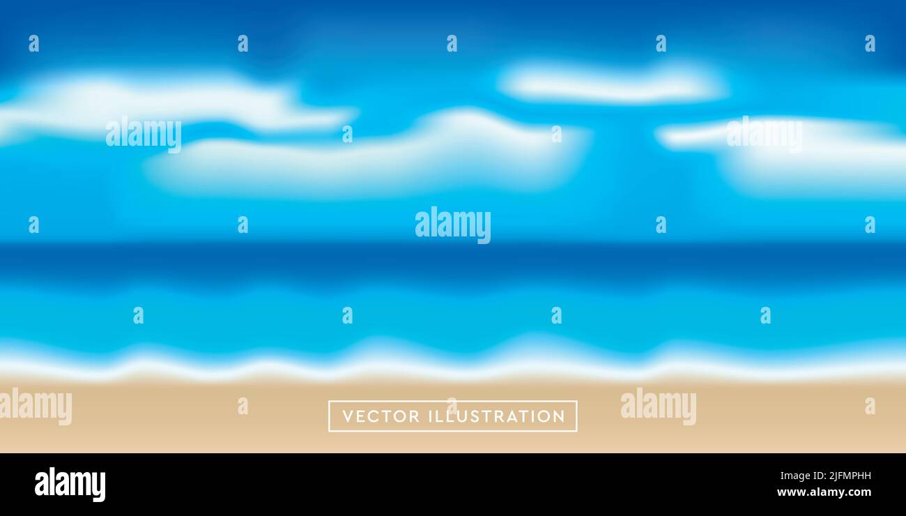 estate vacanza bella spiaggia mare sfondo Illustrazione Vettoriale