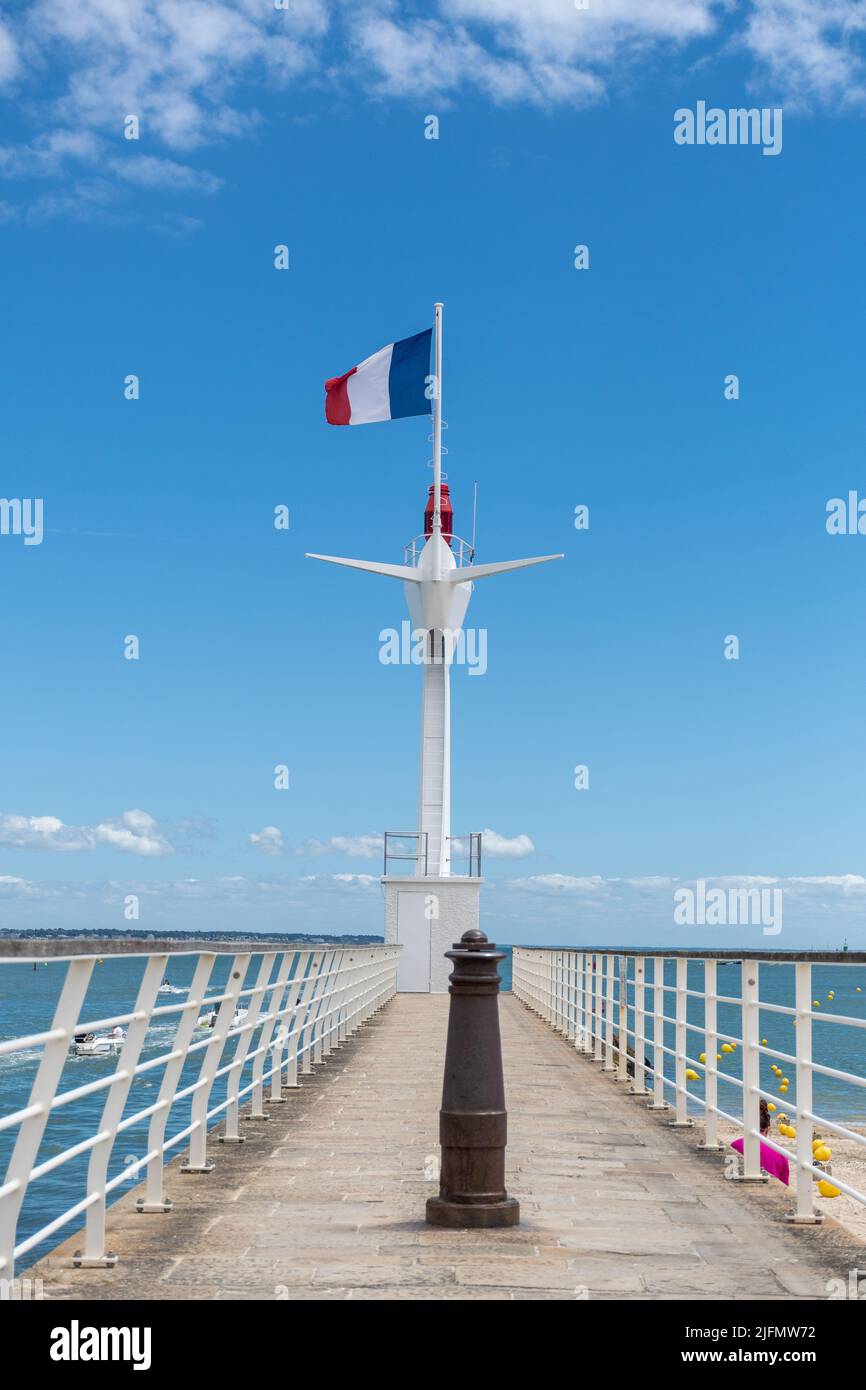 Bandiera francese a le Pouliguen - Francia Foto Stock