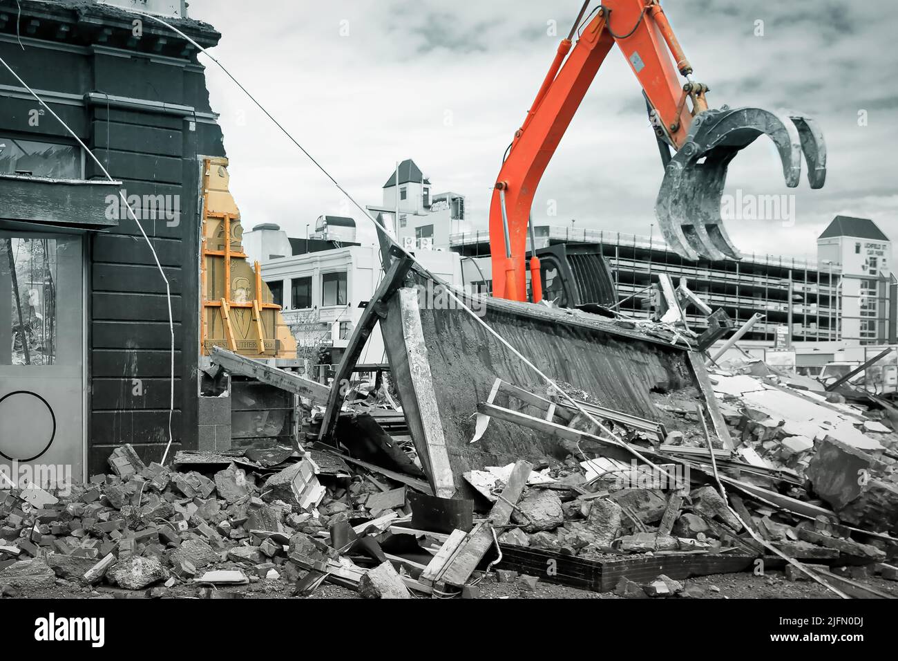 Christchurch terremoto 2011, pulire Foto Stock