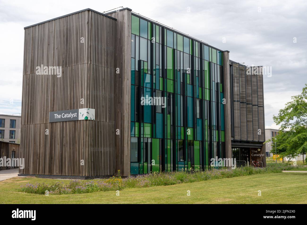 L'edificio Catalyst per le start-up presso l'Università di York, Regno Unito, nel Campus East. Foto Stock