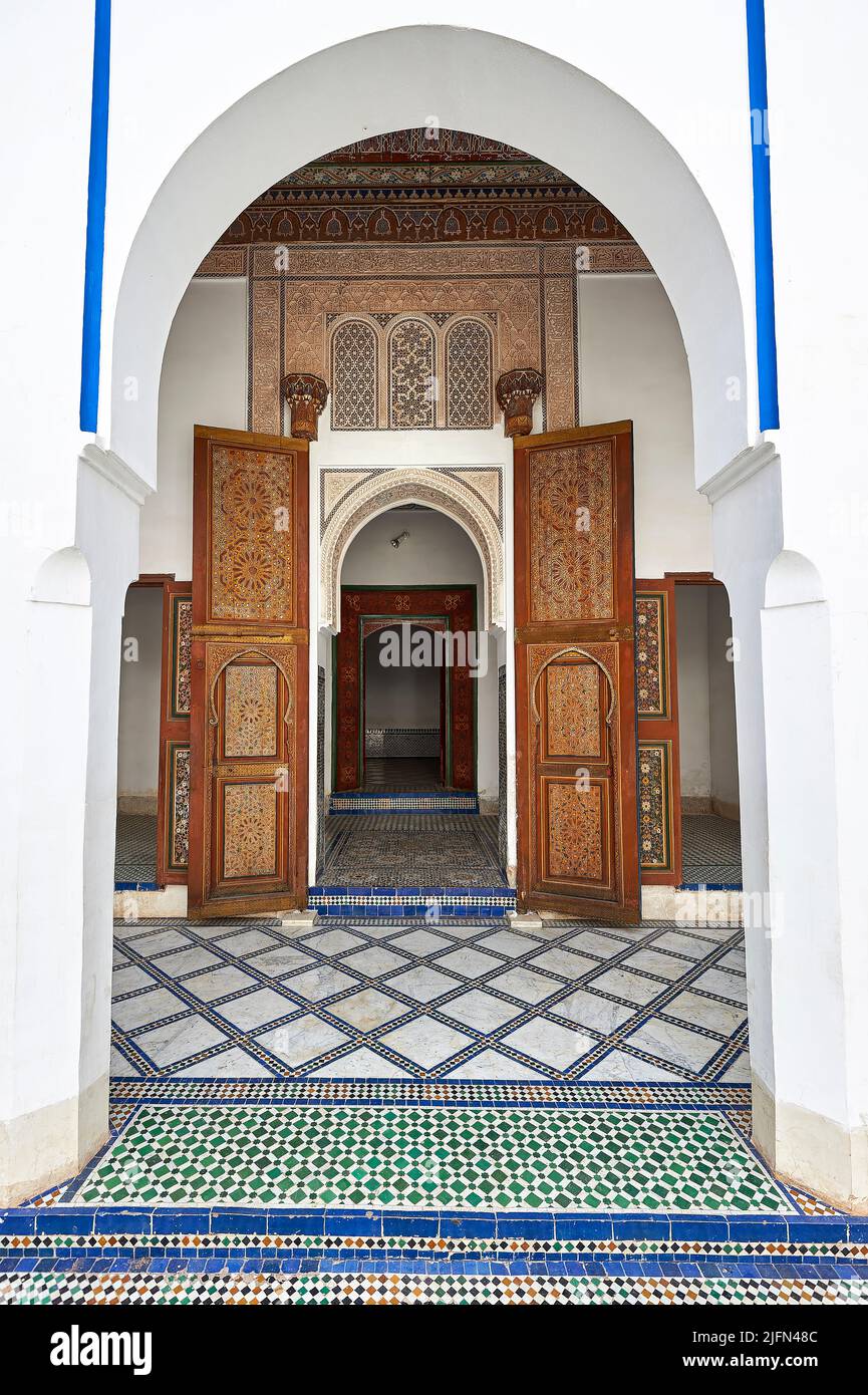 Marocco Marrakech. Il Palazzo Bahia Foto Stock