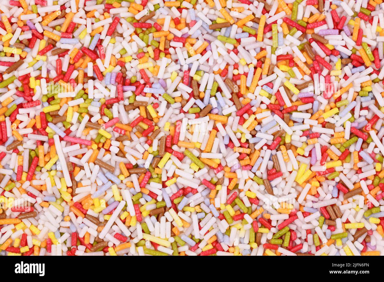 Vista dall'alto di colorate spolverette di zucchero Foto Stock