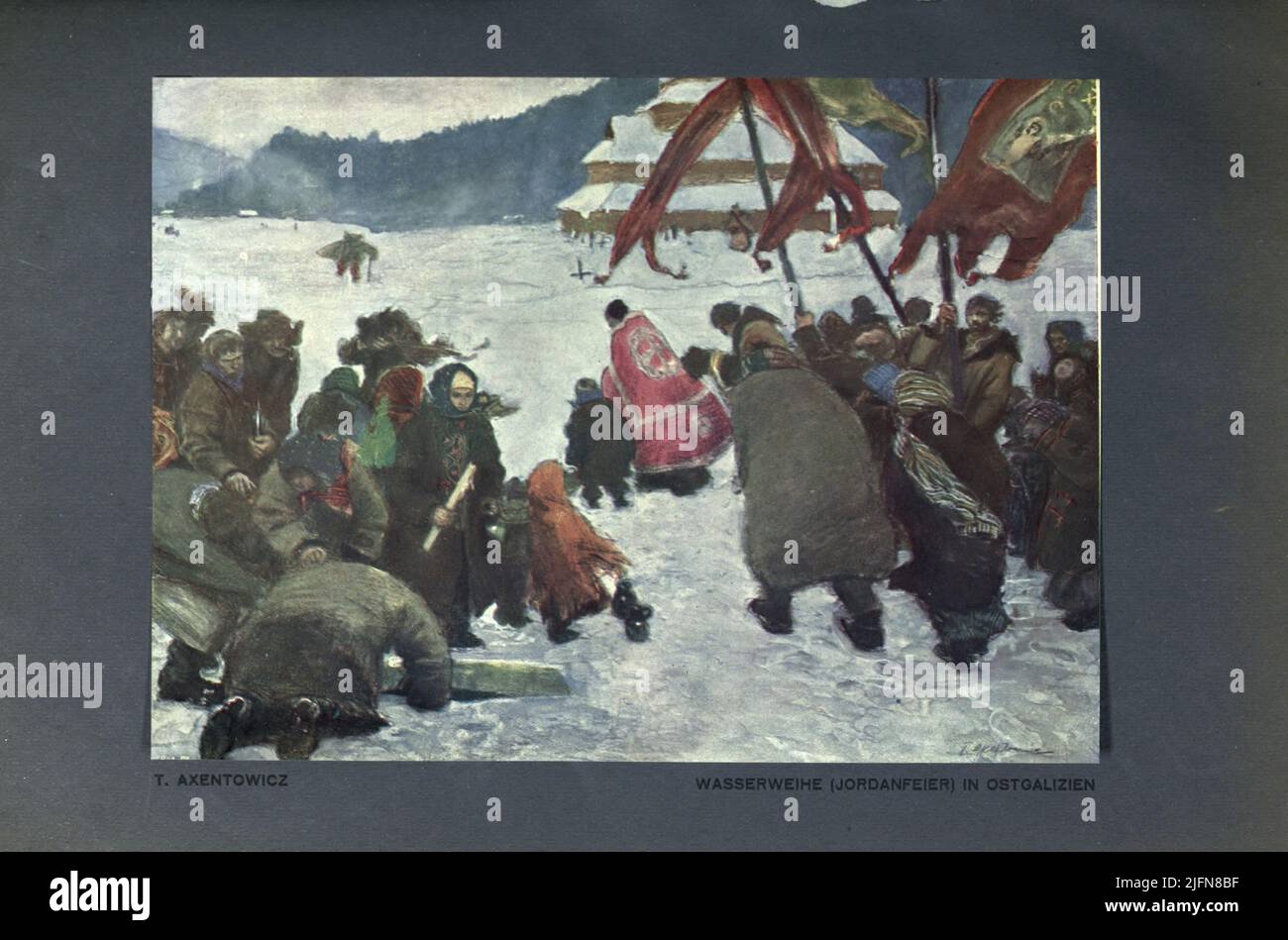 Axntowicz Teodor Axntowicz (Brașov, 13 maggio 1859 – Kraków, 26 agosto 1938) è stato un . Noto artista del suo tempo, fu anche il rettore dell'Accademia di Belle Arti di Kraków. Come artista, Axntowicz era famosa per i suoi ritratti e le sottili scene della vita hutsul, ambientate nei Carpazi. Dal libro in tedesco ' Galizien, seine kulturelle und wirtschaftliche Entwicklung. ' [ Galizia, il suo sviluppo culturale ed economico. ] Editore AN Foto Stock
