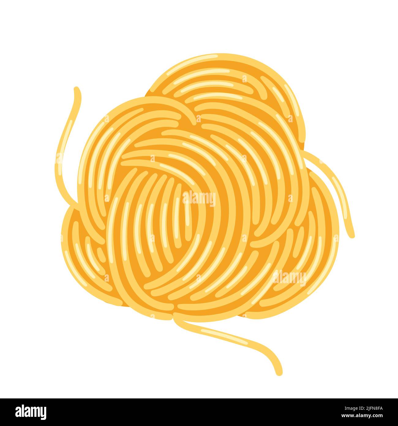 Illustrazione degli spaghetti di pasta italiana. Immagine culinaria per il menu di caffè e ristoranti. Illustrazione Vettoriale
