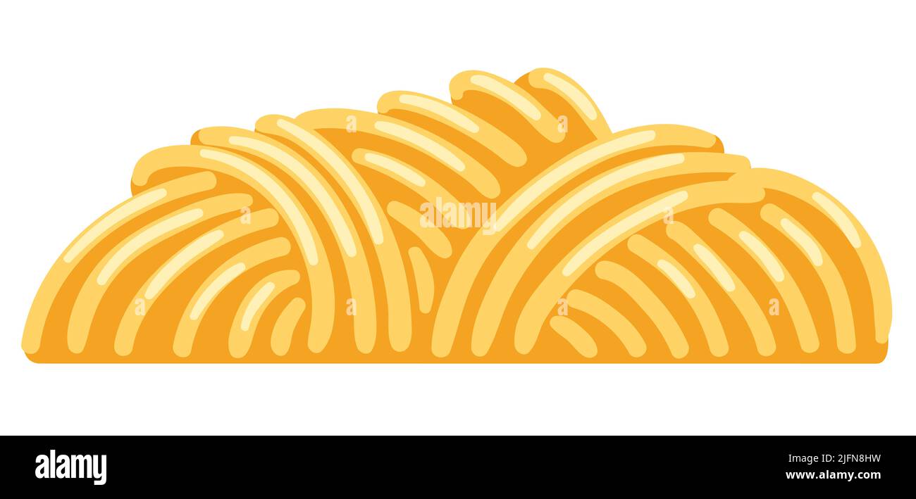 Illustrazione degli spaghetti di pasta italiana. Immagine culinaria per il menu di caffè e ristoranti. Illustrazione Vettoriale
