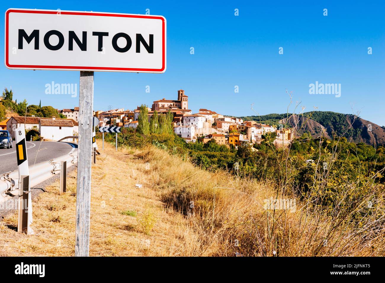 Il villaggio di Montón, Saragozza,Aragón, Spagna, Europa Foto Stock