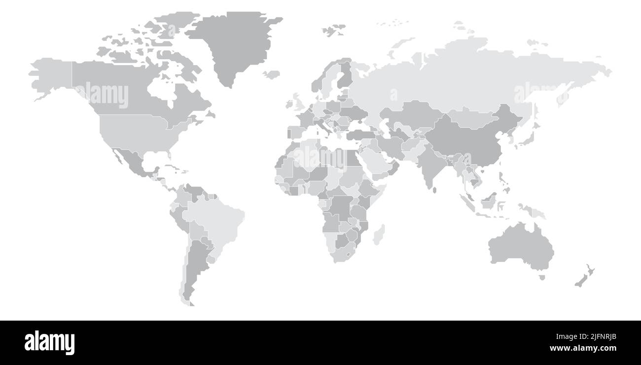 Mappa schematica vuota semplificata del mondo Illustrazione Vettoriale