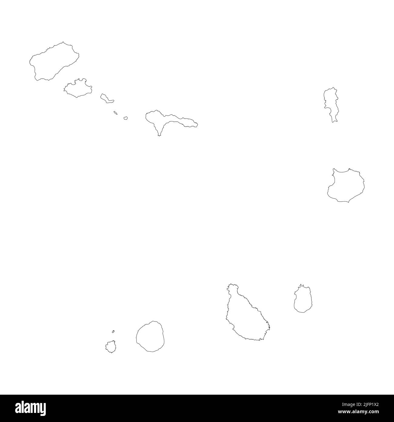Profilo della mappa vettoriale del paese di Capo Verde Immagine e Vettoriale - Alamy