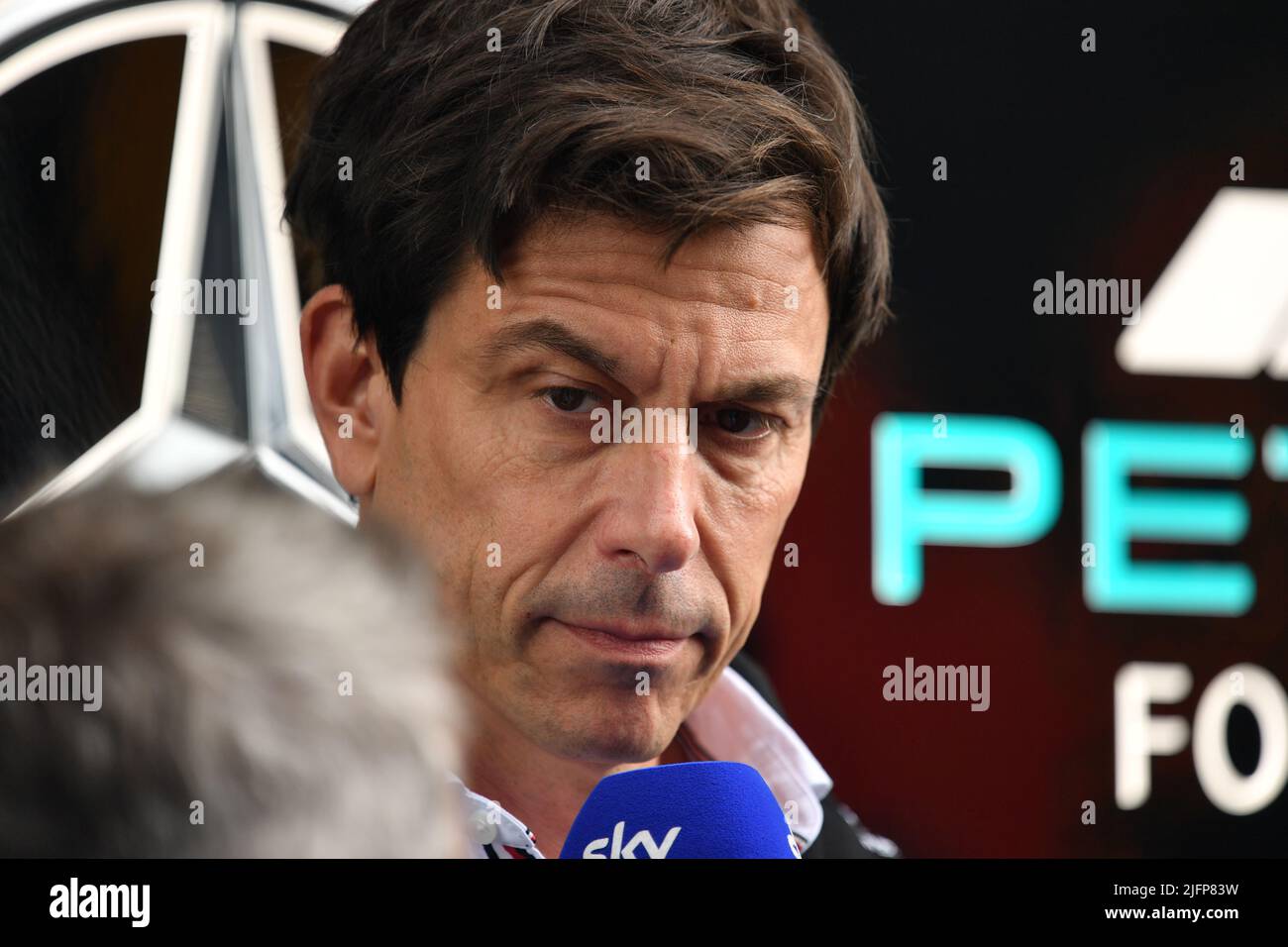 Silverstone, Regno Unito. 03rd luglio 2022. SILVERSTONE, Inghilterra, 03. LUGLIO 2022; Toto WOLFF, direttore esecutivo del Gran Premio Mercedes-Benz, Formula uno, GRAN Premio BRITANNICO F1 sul circuito di Silverstone - Formel 1 Grosser Preis von England, 03. LUGLIO 2022 - tassa responsabile immagine, foto e Copyright © Anthony STANLEY/ATP images (STANLEY Anthony/ATP/SPP) credito: SPP Sport Press Foto. /Alamy Live News Foto Stock
