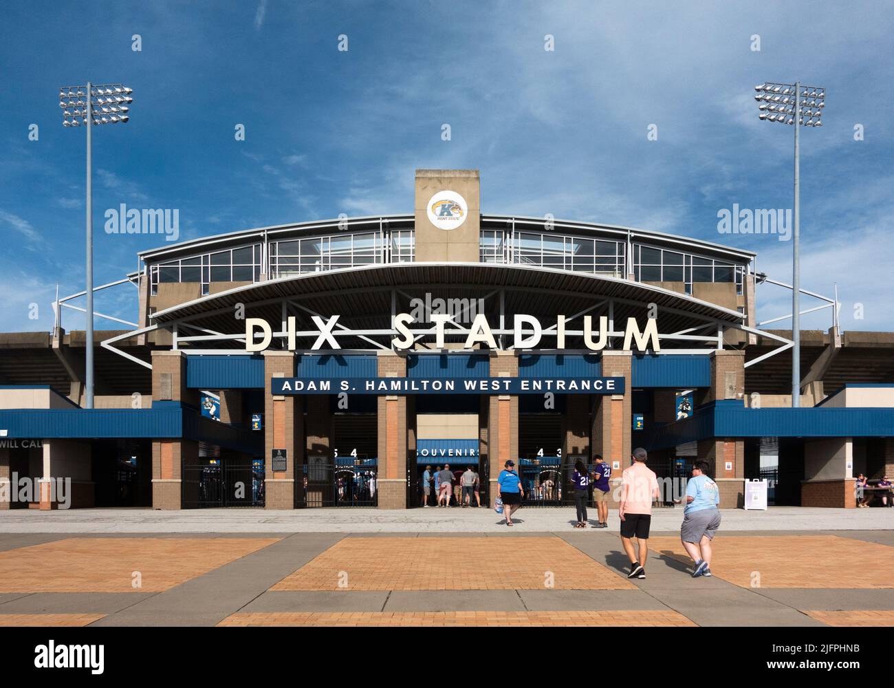 Esterno dell'ingresso al Dix Stadium della Kent state University nel Kent, Ohio, USA Foto Stock