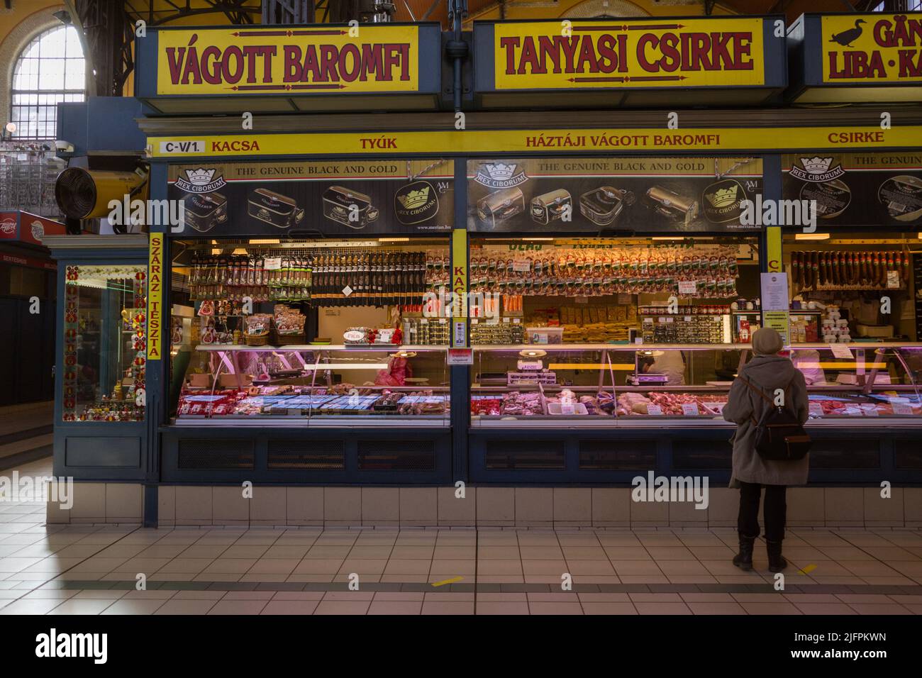 Mercato centrale al mattino, Budapest, Ungheria Foto Stock