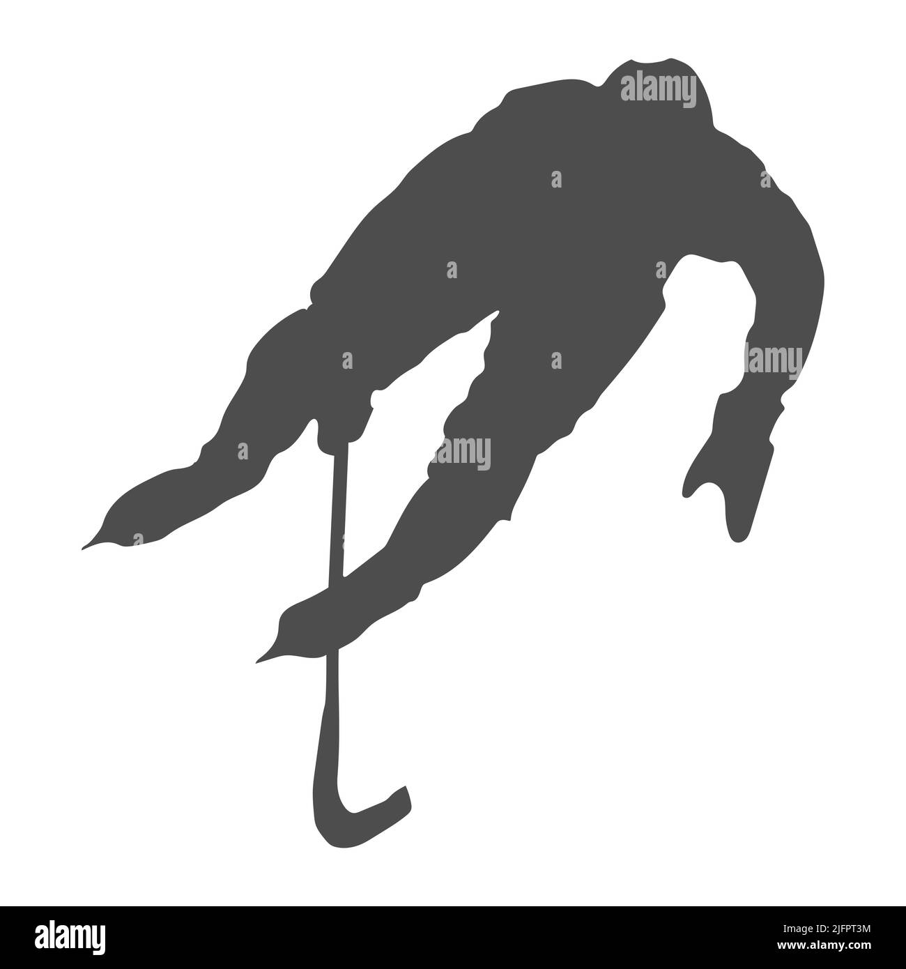 Hockey. Silhouette di un giocatore di hockey con un bastone. Illustrazione vettoriale per siti web, applicazioni e design creativo. Stile piatto Illustrazione Vettoriale