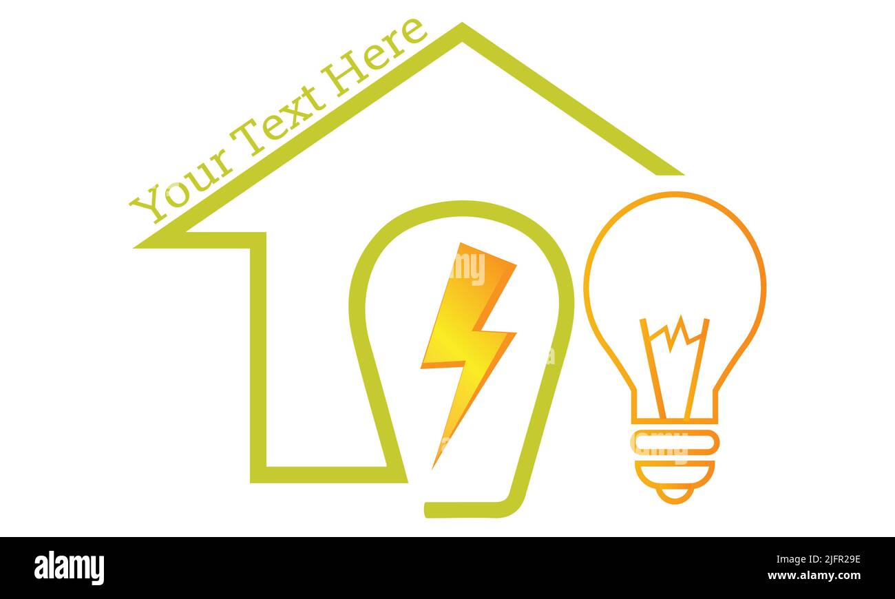House of Lamp Logo Design isolato in Casa. Modello del logo della lampada. Design moderno. Logo piatto. Illustrazione vettoriale Illustrazione Vettoriale