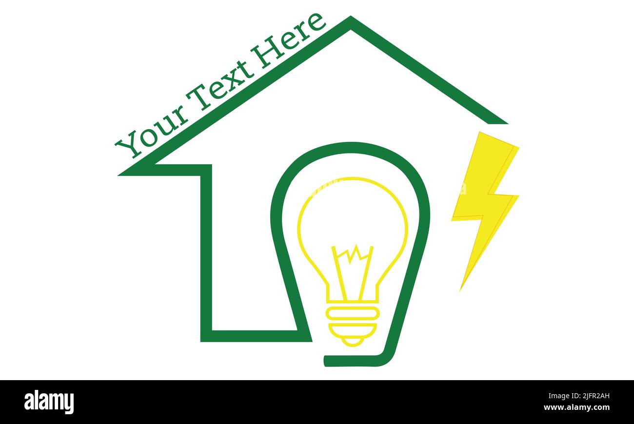 House of Lamp Logo Design isolato in Casa. Modello del logo della lampada. Design moderno. Logo piatto. Illustrazione vettoriale Illustrazione Vettoriale
