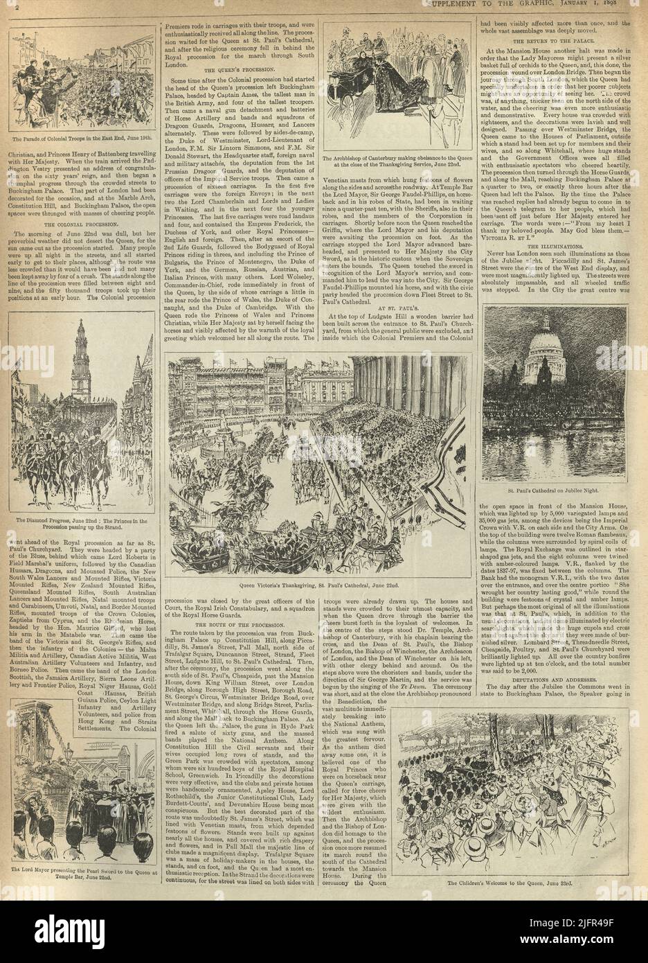 Pagina del giornale vintage, Eventi dell'anno, 1897, dal Daily Graphic Foto Stock