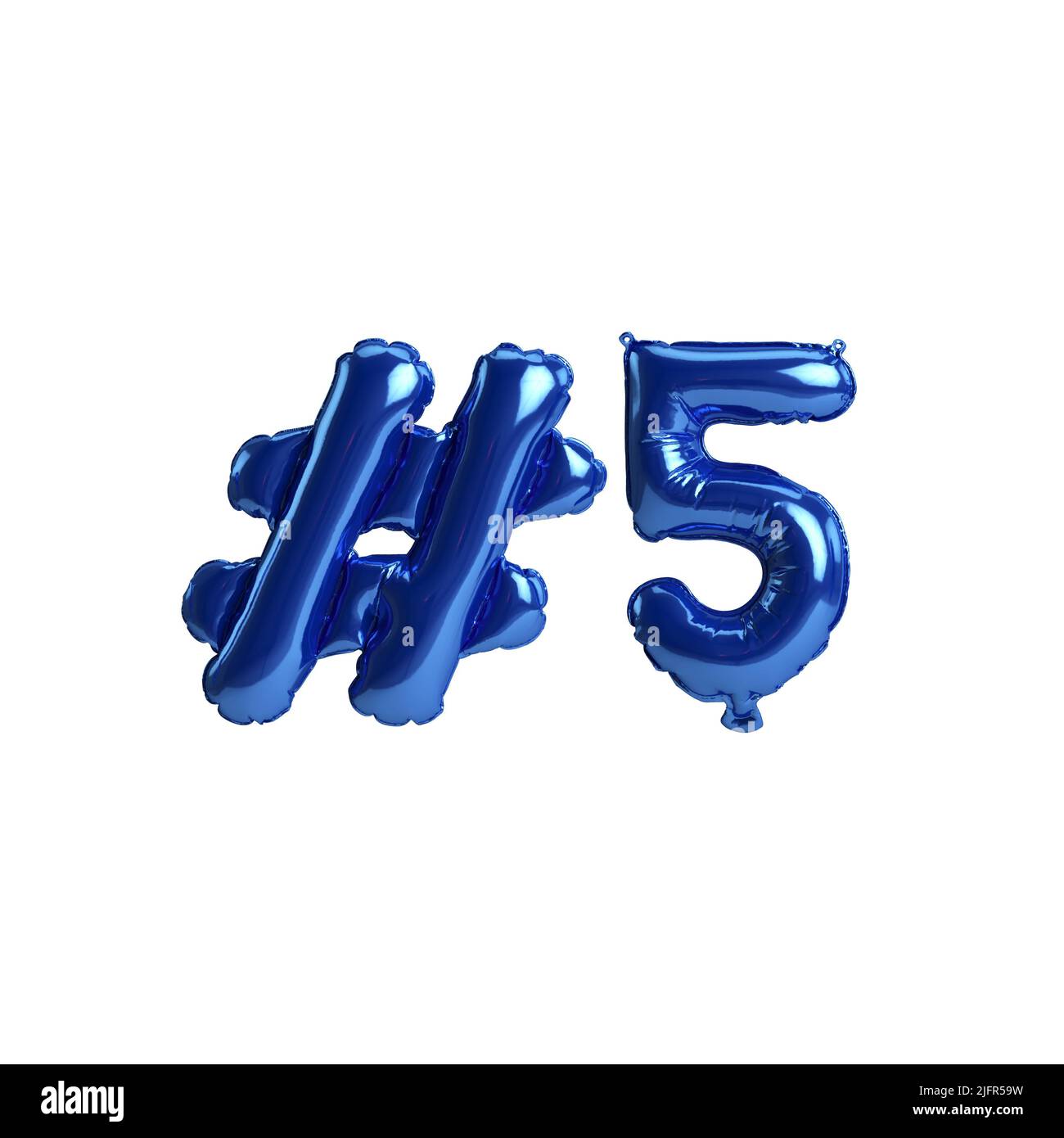 3d illustrazione di 5 palloncini blu hashtag isolati su sfondo bianco Foto  stock - Alamy