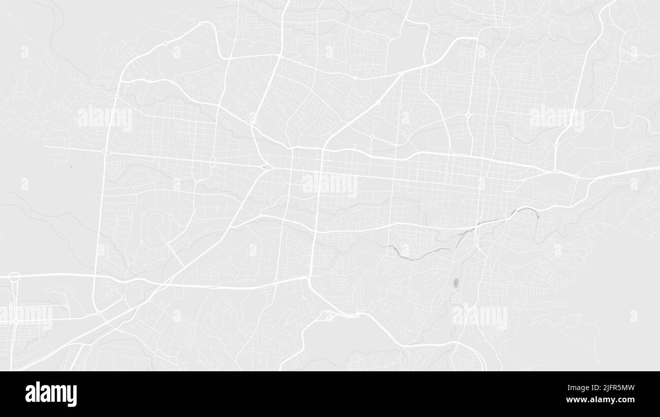 Bianco e grigio chiaro area di San Salvador mappa vettoriale di sfondo, strade e illustrazione dell'acqua. Formato widescreen, roadmap digitale con design piatto. Illustrazione Vettoriale