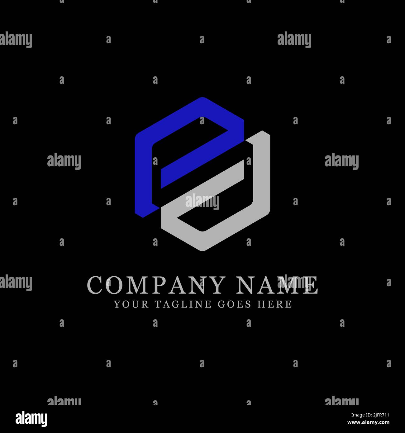 Design del logo con lettera PD iniziale esagonale, illustrazione vettoriale semplice ed elegante della combinazione P e D. Illustrazione Vettoriale