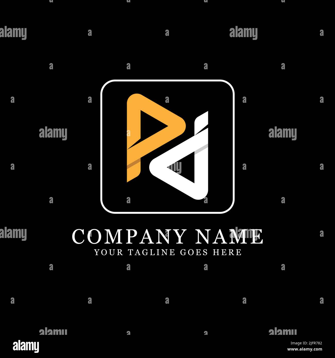 Semplice lettera iniziale P e D logo design, facile da usare per il vostro logo business Illustrazione Vettoriale