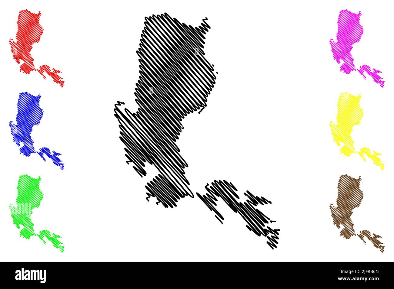 Isola di Luzon (Sud-est asiatico, Repubblica delle Filippine) mappa vettoriale illustrazione, scrimble schizzo mappa di Luzon Illustrazione Vettoriale