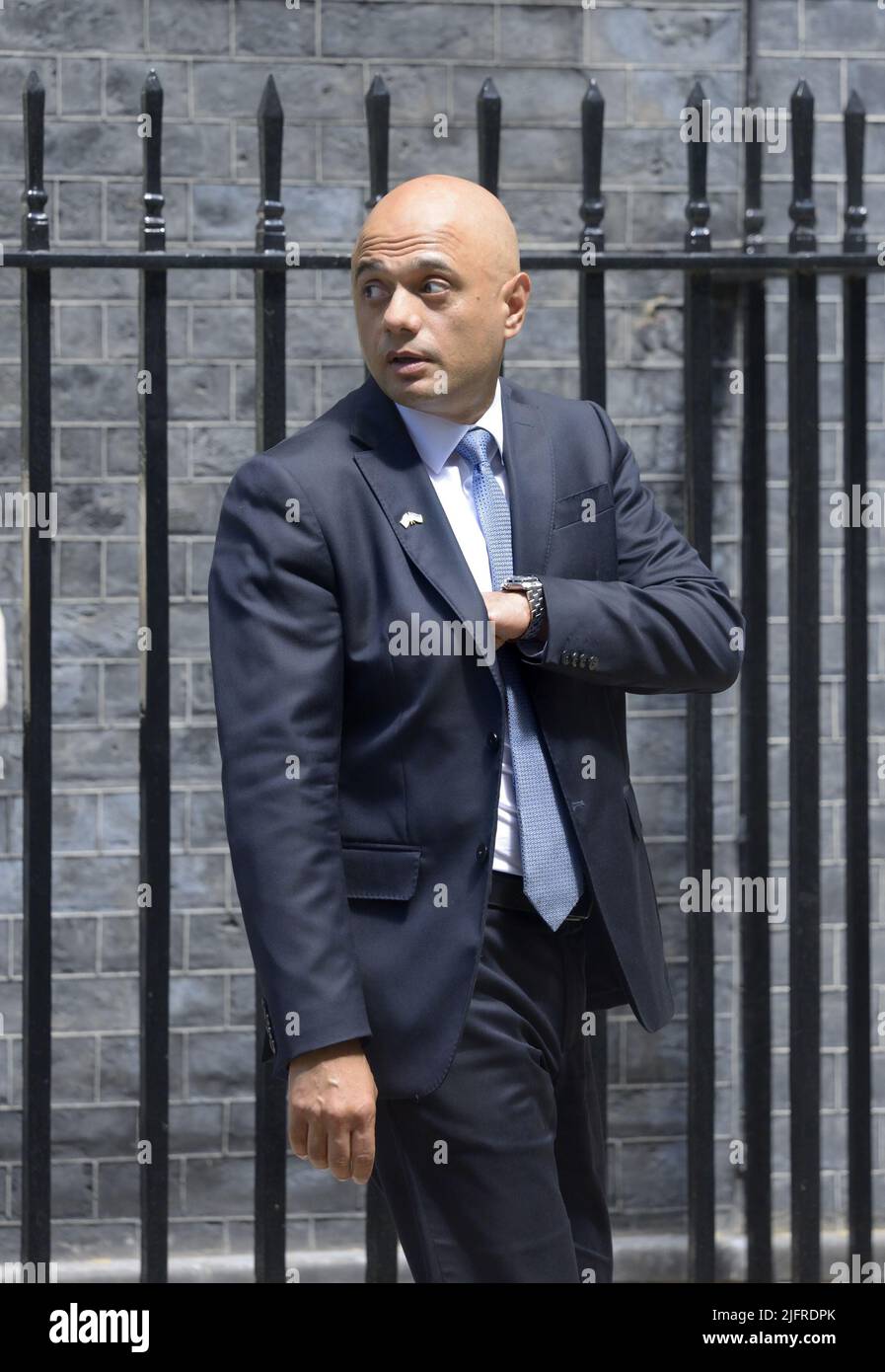 Sajid Javid MP (con: Bromsgrove) Segretario di Stato per la Salute e l'assistenza sociale - lasciando Downing Street, 4th luglio 2022 Foto Stock