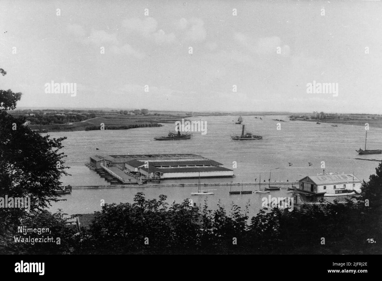 Waalbad, galleggiante sul Waal Foto Stock