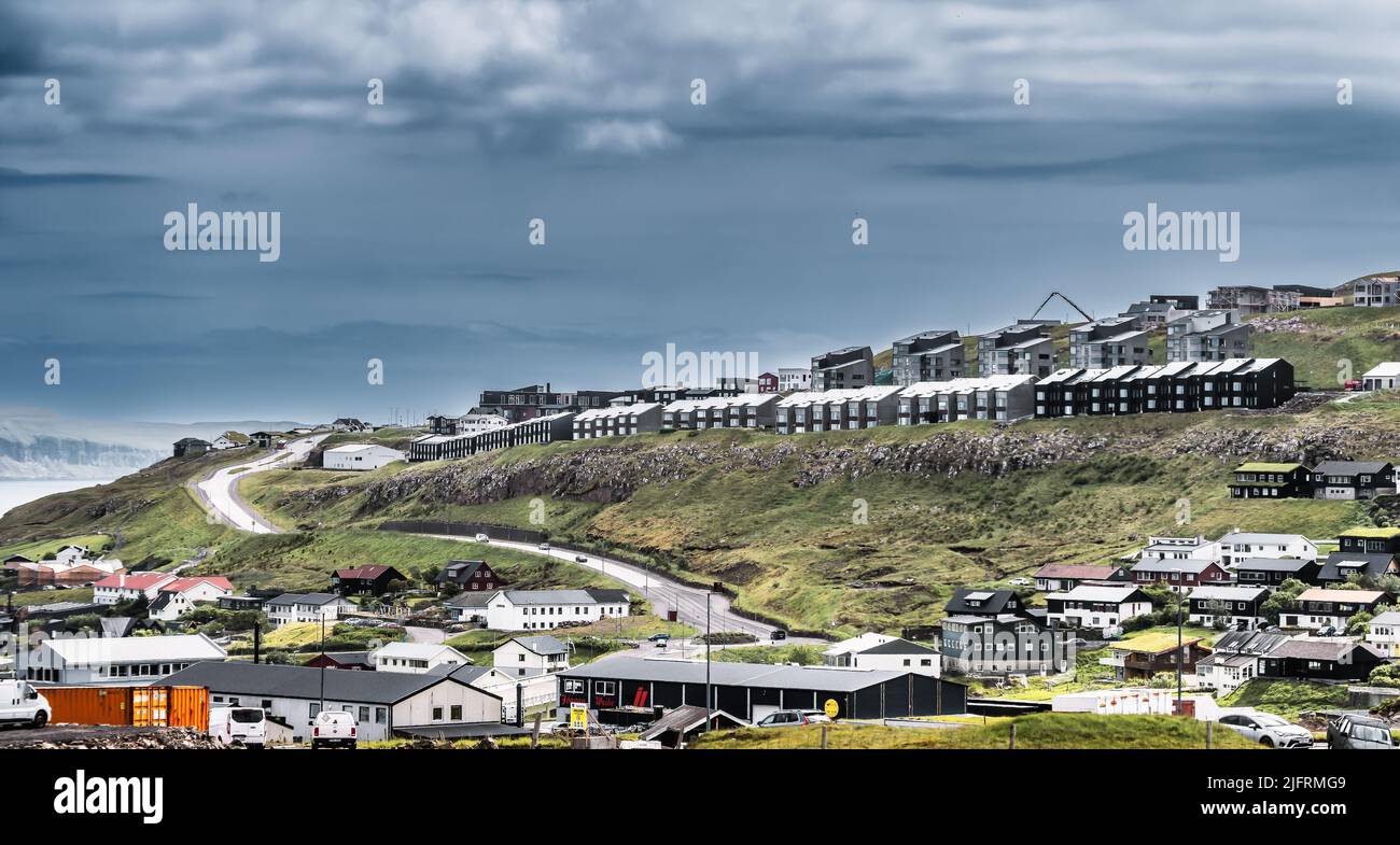 Appartamenti moderni a Torshavn, capitale delle Isole Faroe Foto Stock