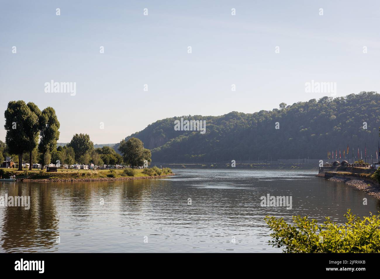 Coblenza (Coblenza) è una città tedesca sulle rive del Reno e della Mosella (Mosella) Foto Stock