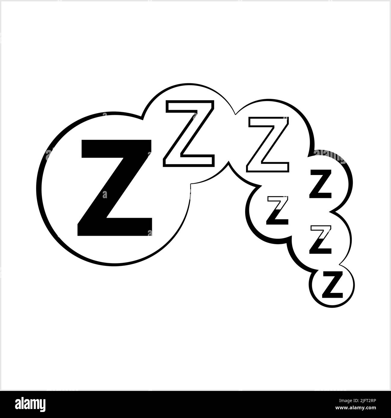 ZZZ icona, Dormire, Snore Dormire Notte segno icona Vector Art Illustrazione Illustrazione Vettoriale