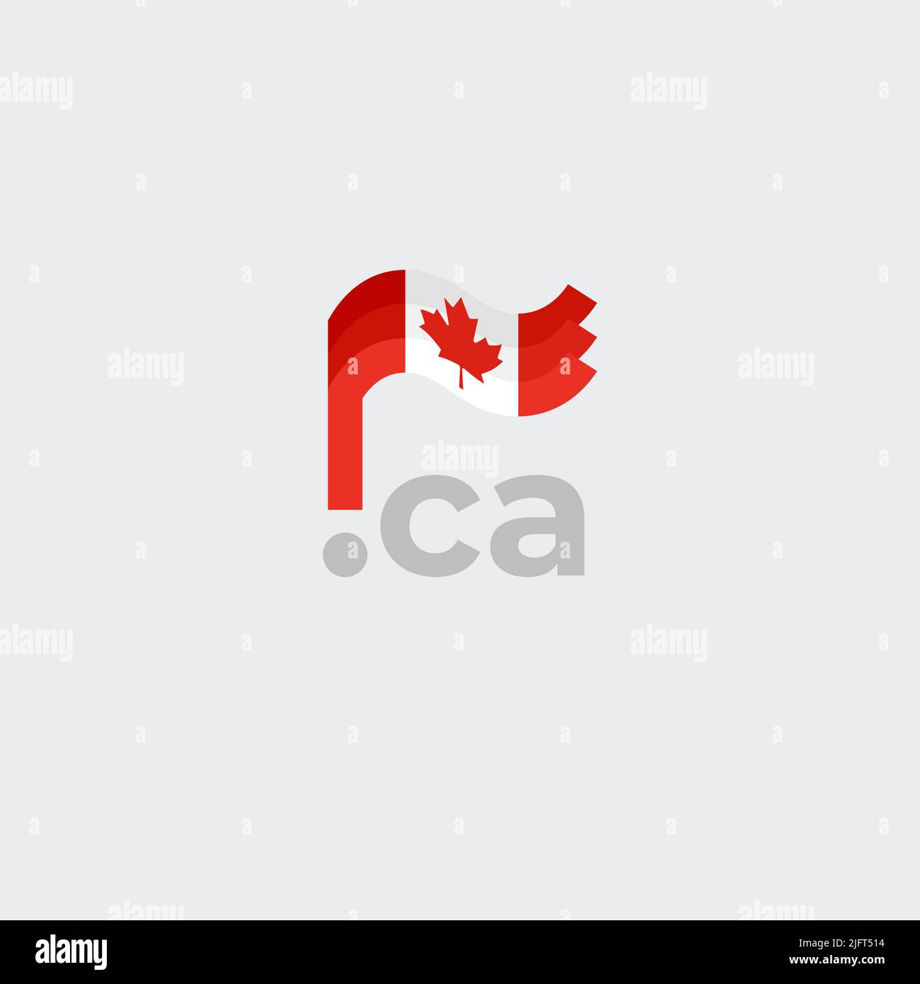 Icona della bandiera del Canada. Design semplice originale della bandiera canadese su sfondo bianco, luogo per il testo. Elemento di design, poster nazionale modello, dominio CA Illustrazione Vettoriale
