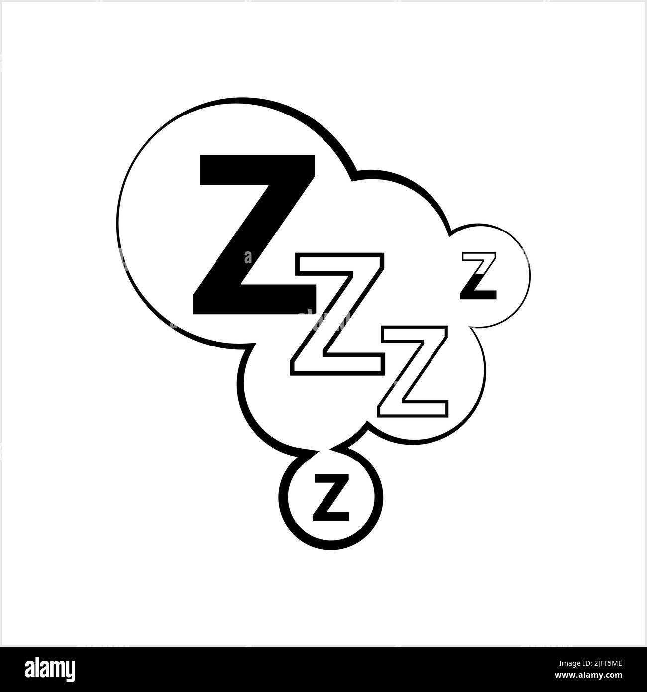 ZZZ icona, Dormire, Snore Dormire Notte segno icona Vector Art Illustrazione Illustrazione Vettoriale