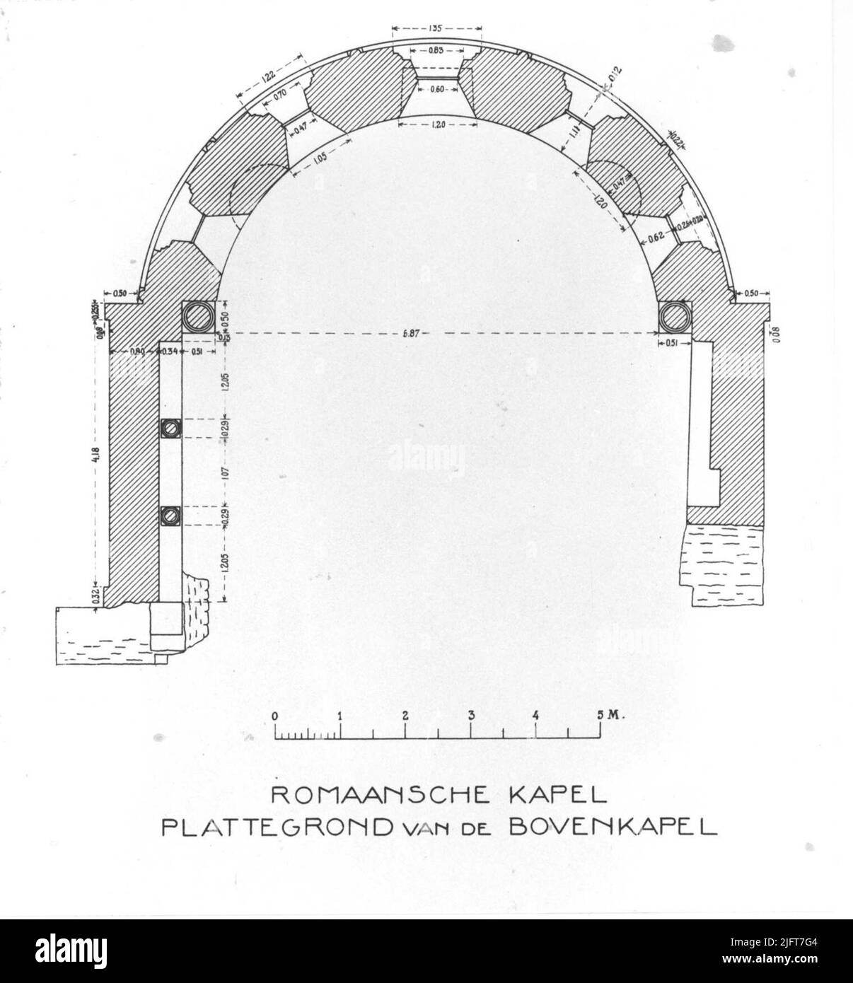 Disegno di ricostruzione, dal San Maartenskapel; Mappa della cappella superiore. Di Ir Jan Jacob Weve (da: Weve) Foto Stock