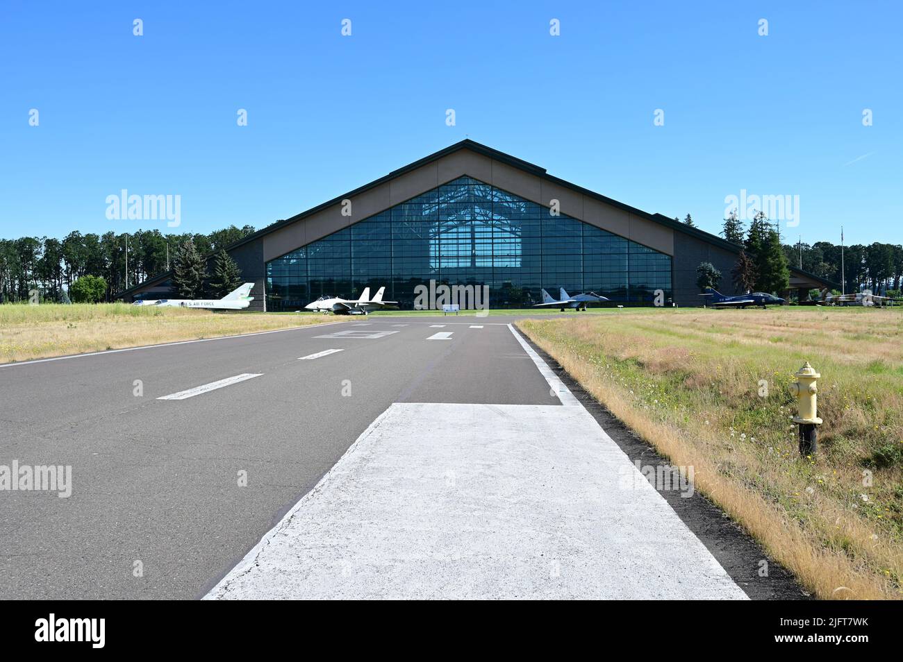 L'ingresso del museo Evergreen Air and Space. Foto Stock