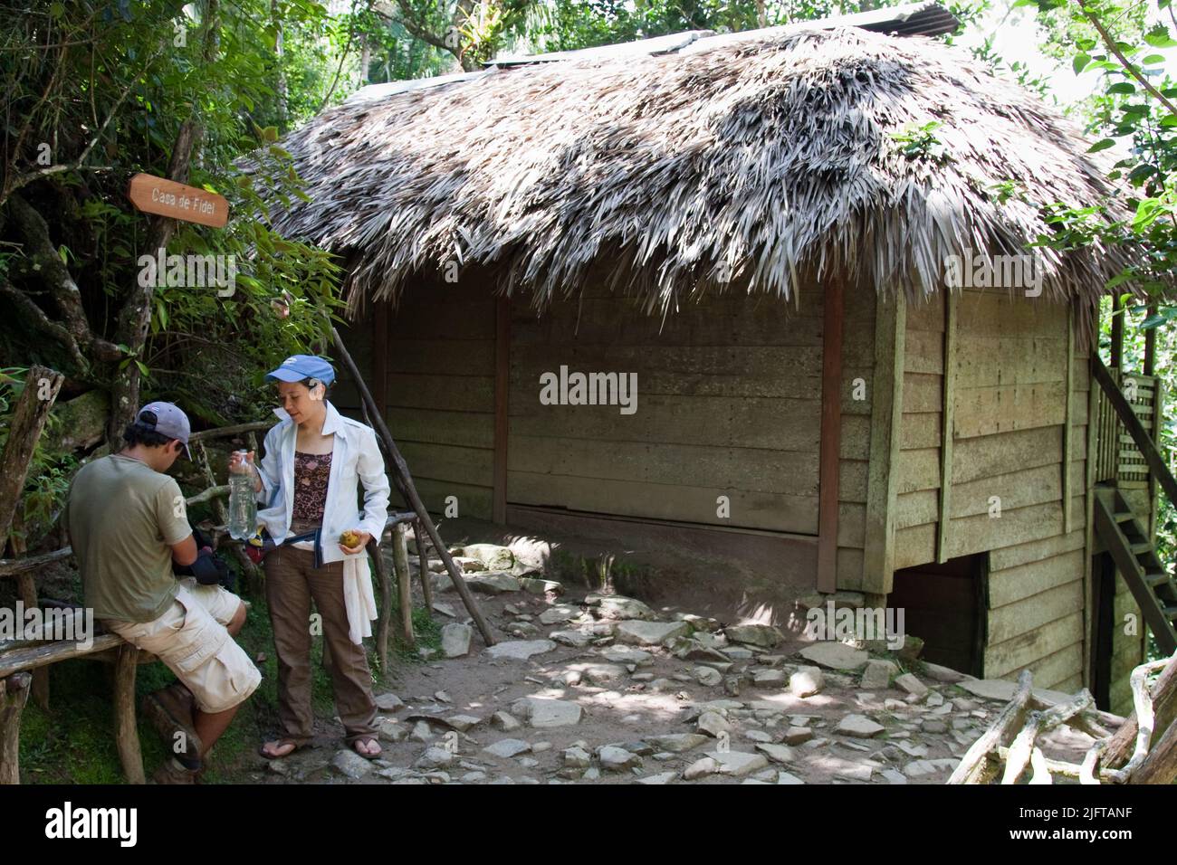 Cuba, il Parco Nazionale Turquino fa parte della Sierra Maestra e vicino al villaggio Santo Domingo. La storica Comandancia de la Plata, o Rebel Headquart Foto Stock