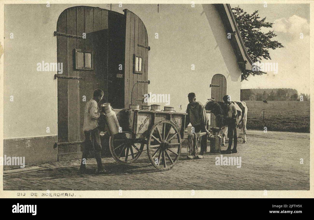 Dalla cartolina serie III dell'orfanotrofio Neerbosch: In fattoria Foto Stock