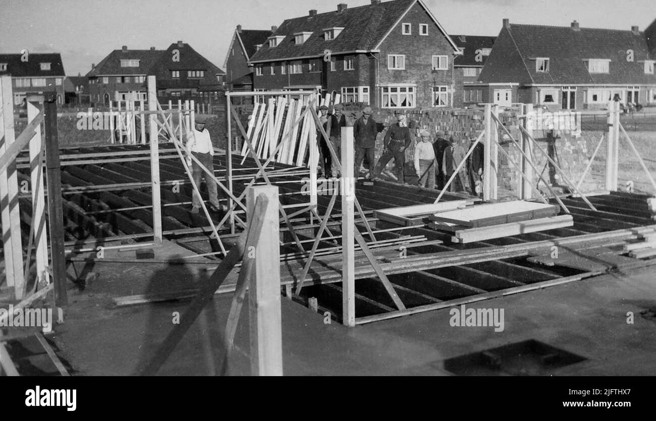 Costruzione del centro anziani Julianaoord da parte della ditta Tiemstra Foto Stock