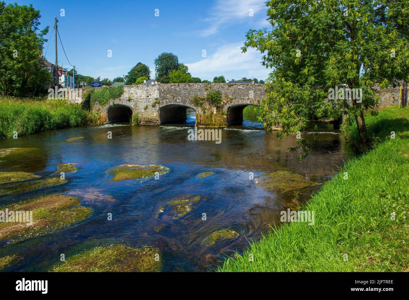 Il ponte di pietra sul fiume Suir nel villaggio di Golden.County Tipperary, Irlanda. Foto Stock
