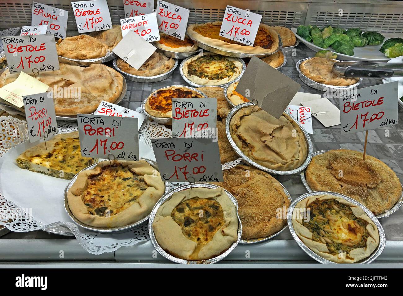 Gastronomia italiana a Genova Foto Stock