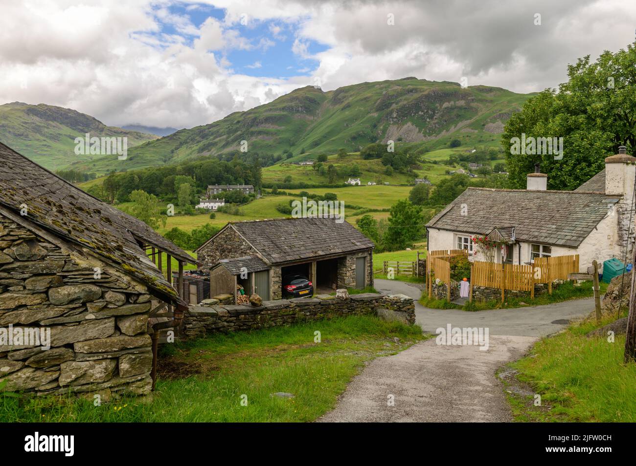 Stang End, Little Langdale in Cumbria Foto Stock