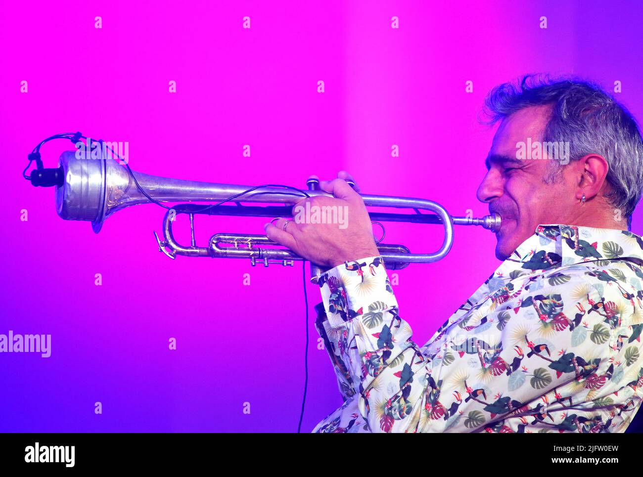 Cracovia. Cracovia. Polonia. Paolo Presu (tp) in concerto con Adam Baldych Quartet al Summer Jazz Festival. Foto Stock